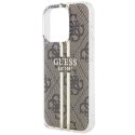 Etui Guess IML 4G Gold Stripe na iPhone 15 Pro - brązowe Guess