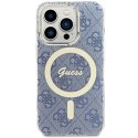 Etui Guess IML 4G MagSafe na iPhone 15 Pro Max - niebieskie Guess