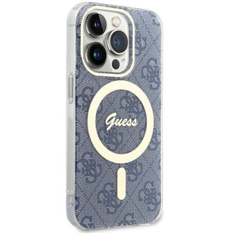 Etui Guess IML 4G MagSafe na iPhone 15 Pro Max - niebieskie Guess