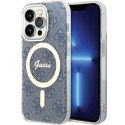 Etui Guess IML 4G MagSafe na iPhone 15 Pro - niebieskie Guess