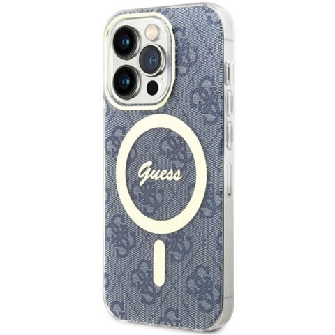 Etui Guess IML 4G MagSafe na iPhone 15 Pro - niebieskie Guess