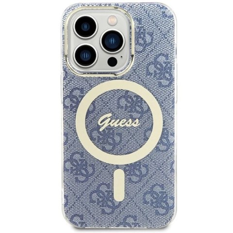 Etui Guess IML 4G MagSafe na iPhone 15 Pro - niebieskie Guess