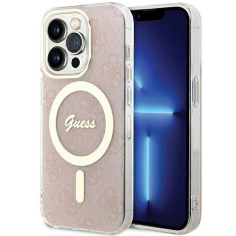 Etui Guess IML 4G MagSafe na iPhone 15 Pro - różowe Guess