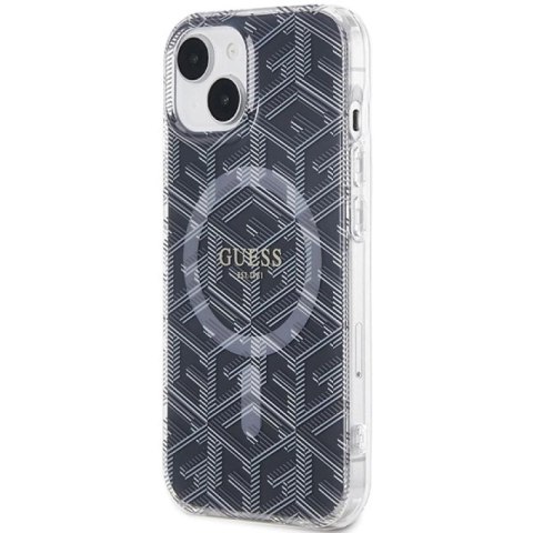 Etui Guess IML GCube MagSafe na iPhone 15 / 14 / 13 - czarne Guess