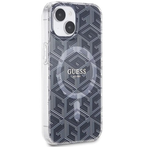 Etui Guess IML GCube MagSafe na iPhone 15 / 14 / 13 - czarne Guess