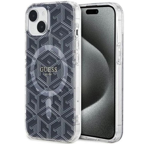 Etui Guess IML GCube MagSafe na iPhone 15 Plus / 14 Plus - czarne Guess