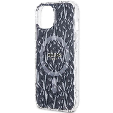 Etui Guess IML GCube MagSafe na iPhone 15 Plus / 14 Plus - czarne Guess