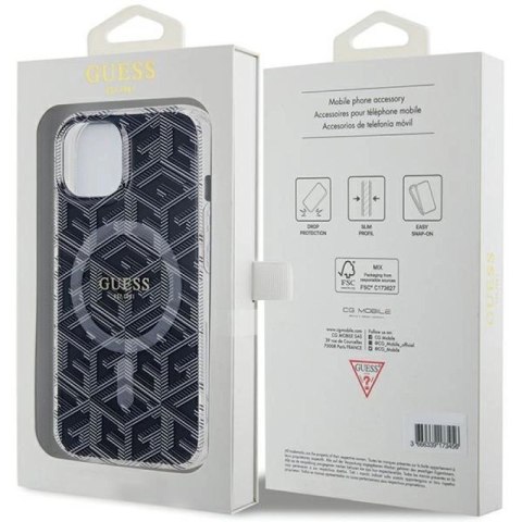 Etui Guess IML GCube MagSafe na iPhone 15 Plus / 14 Plus - czarne Guess