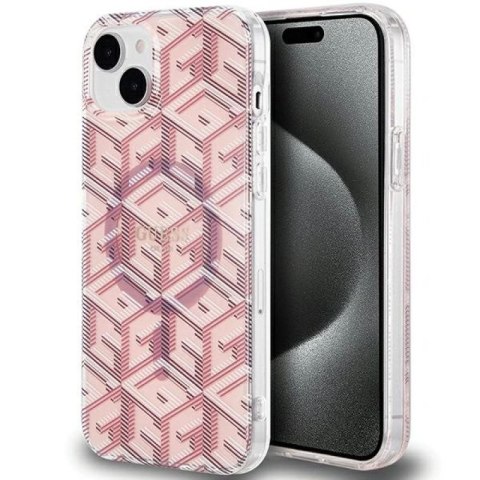 Etui Guess IML GCube MagSafe na iPhone 15 Plus / 14 Plus - różowe Guess