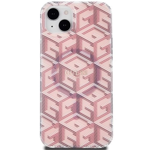 Etui Guess IML GCube MagSafe na iPhone 15 Plus / 14 Plus - różowe Guess