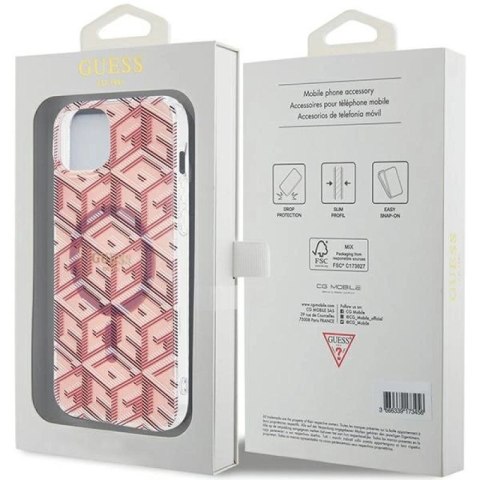 Etui Guess IML GCube MagSafe na iPhone 15 Plus / 14 Plus - różowe Guess