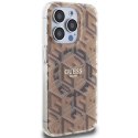 Etui Guess IML GCube MagSafe na iPhone 15 Pro Max - brązowe Guess