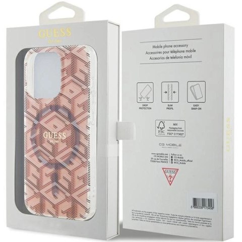 Etui Guess IML GCube MagSafe na iPhone 15 Pro Max - różowe Guess