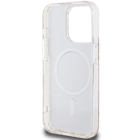 Etui Guess IML GCube MagSafe na iPhone 15 Pro - brązowe Guess