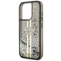 Etui Guess Liquid Glitter Gold Stripes na iPhone 15 Pro - czarne Guess