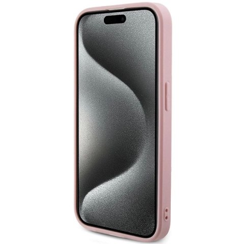 Etui Guess Saffiano Iridescent Script na iPhone 15 Pro Max - różowe Guess
