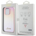 Etui Guess Saffiano Iridescent Script na iPhone 15 Pro - różowe Guess