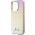 Etui Guess Saffiano Iridescent Script na iPhone 15 Pro - złote Guess