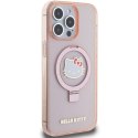 Etui Hello Kitty Ring Stand Glitter Electrop Logo MagSafe na iPhone 15 Pro Max - różowe Hello Kitty