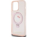 Etui Hello Kitty Ring Stand Glitter Electrop Logo MagSafe na iPhone 15 Pro Max - różowe Hello Kitty