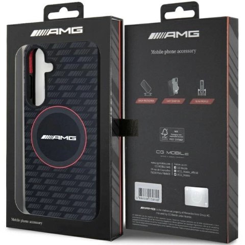 Etui AMG Silicone Carbon Pattern MagSafe na Samsung Galaxy S24+ - czarne Mercedes