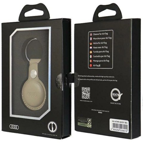 Etui Audi Synthetic Leather na AirTag - beżowe Audi