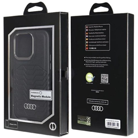 Etui Audi Synthetic Leather z MagSafe na iPhone 14 Pro - czarne Audi
