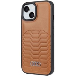 Etui Audi Synthetic Leather z MagSafe na iPhone 15 Plus / 14 Plus - brązowe Audi