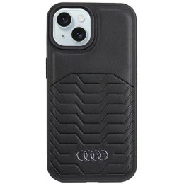 Etui Audi Synthetic Leather z MagSafe na iPhone 15 Plus / 14 Plus - czarne Audi