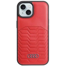 Etui Audi Synthetic Leather z MagSafe na iPhone 15 Plus / 14 Plus - czerwone Audi