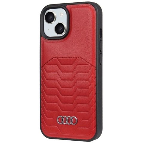 Etui Audi Synthetic Leather z MagSafe na iPhone 15 Plus / 14 Plus - czerwone Audi