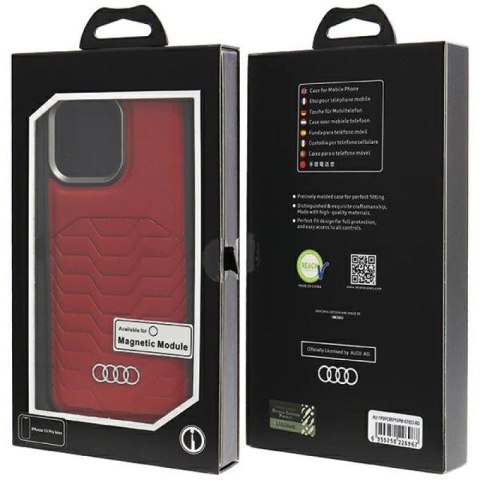 Etui Audi Synthetic Leather z MagSafe na iPhone 15 Pro Max - czerwone Audi