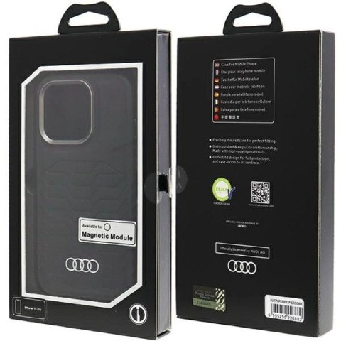 Etui Audi Synthetic Leather z MagSafe na iPhone 15 Pro - czarne Audi