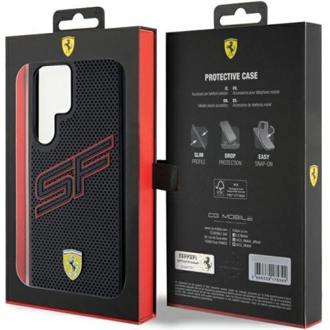 Etui Ferrari Big SF Perforated na Samsung Galaxy S24 Ultra - czarne Ferrari