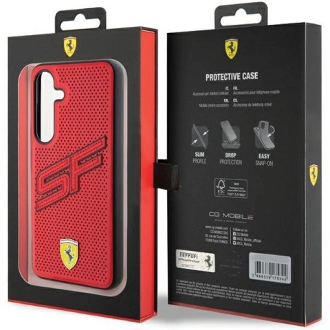 Etui Ferrari Big SF Perforated na Samsung Galaxy S24 - czerwone Ferrari