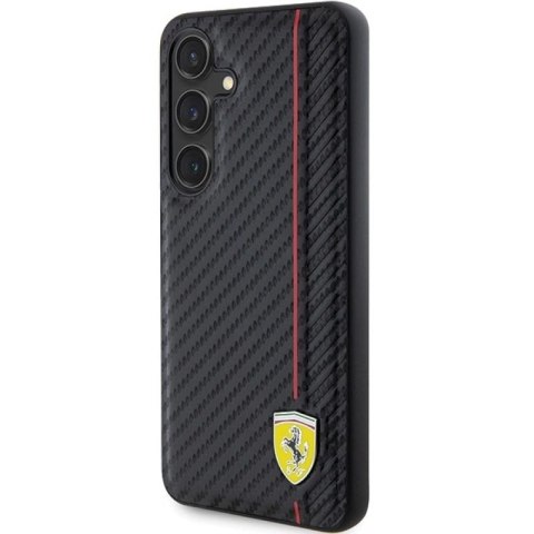 Etui Ferrari Carbon Printed Line na Samsung Galaxy S24+ - czarne Ferrari