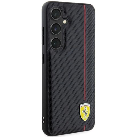 Etui Ferrari Carbon Printed Line na Samsung Galaxy S24 - czarne Ferrari