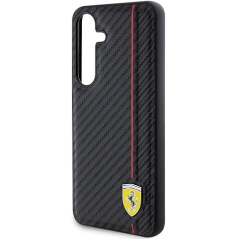 Etui Ferrari Carbon Printed Line na Samsung Galaxy S24 - czarne Ferrari