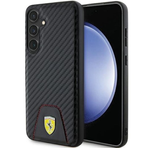Etui Ferrari Carbon Stitched Bottom na Samsung Galaxy S24+ - czarne Ferrari