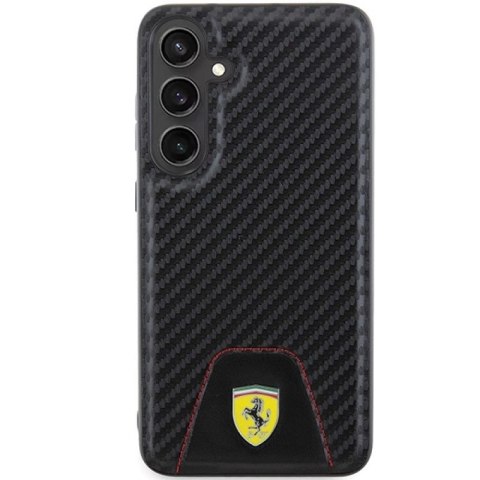 Etui Ferrari Carbon Stitched Bottom na Samsung Galaxy S24+ - czarne Ferrari