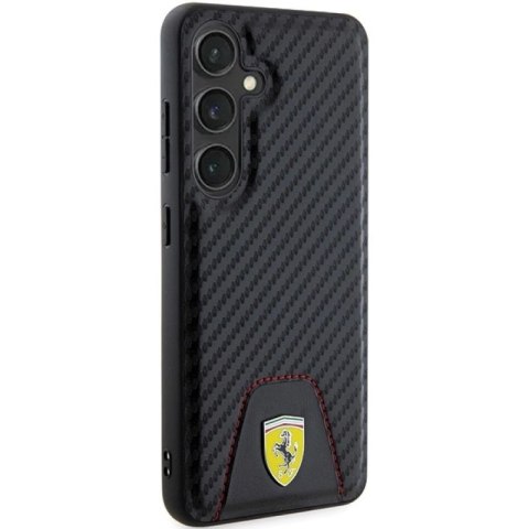 Etui Ferrari Carbon Stitched Bottom na Samsung Galaxy S24 - czarne Ferrari