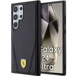 Etui Ferrari Hot Stamp V Lines MagSafe na Samsung Galaxy S24 Ultra - czarne Ferrari