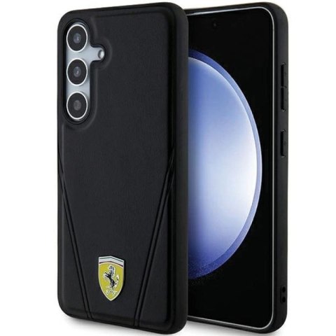 Etui Ferrari Hot Stamp V Lines MagSafe na Samsung Galaxy S24 - czarne Ferrari