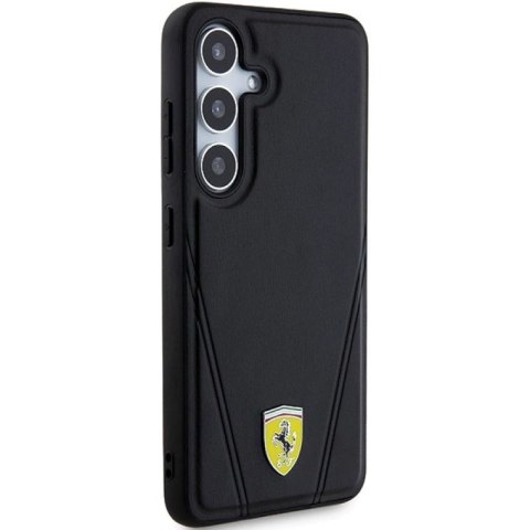 Etui Ferrari Hot Stamp V Lines MagSafe na Samsung Galaxy S24 - czarne Ferrari