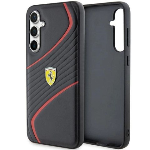 Etui Ferrari Twist Metal Logo na Samsung Galaxy S23 FE - czarne Ferrari