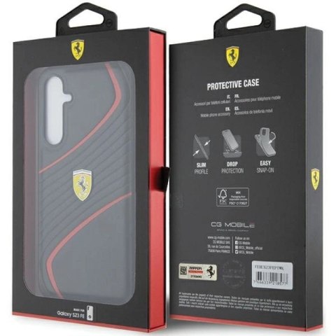 Etui Ferrari Twist Metal Logo na Samsung Galaxy S23 FE - czarne Ferrari