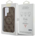 Etui Guess 4G Collection Leather Metal Logo MagSafe na Samsung Galaxy S24 Ultra - brązowe Guess