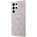 Etui Guess 4G Collection Leather Metal Logo MagSafe na Samsung Galaxy S24 Ultra - różowe Guess