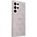 Etui Guess 4G Collection Leather Metal Logo MagSafe na Samsung Galaxy S24 Ultra - różowe Guess