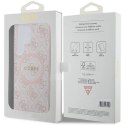 Etui Guess 4G Collection Leather Metal Logo MagSafe na Samsung Galaxy S24 Ultra - różowe Guess
